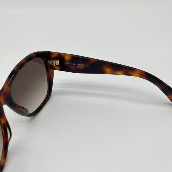 SAINT LAURENT Sunglasses Unisex, Havana Geometric Brown Frame, Case Included YSL - Picture 4 of 9